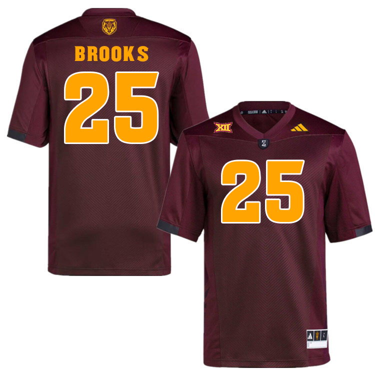 Men #25 DeCarlos Brooks Arizona State Sun Devils College Football Jerseys Stitched-Maroon